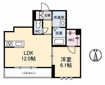 パークフロント津島(1LDK/2階)の間取り写真