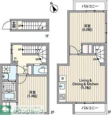 ミハス三軒茶屋(2DK/2階)の間取り写真
