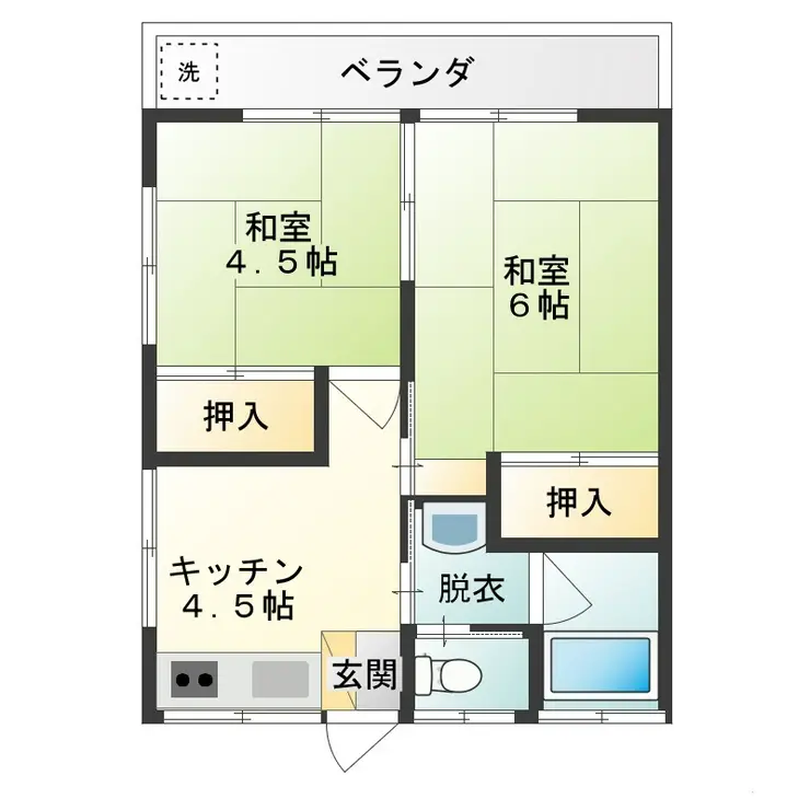 第二宇多川コーポ 2階階 間取り