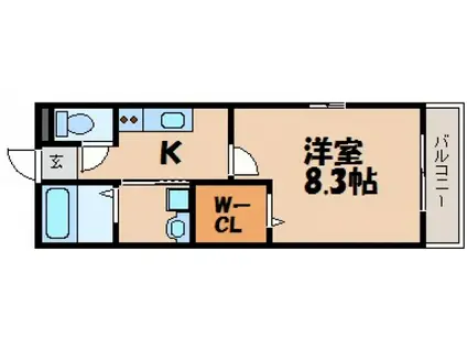 インフィニティ大須(1K/3階)の間取り写真