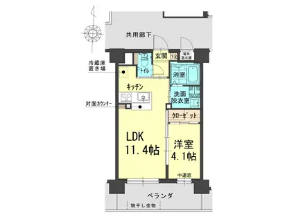 サンフルール(1LDK/5階)の間取り写真