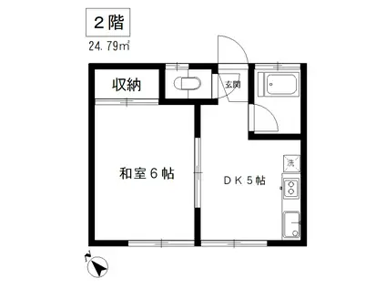 春光荘(1K/2階)の間取り写真