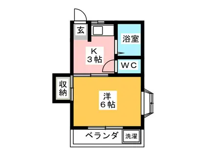ファミール西所沢(1K/1階)の間取り写真