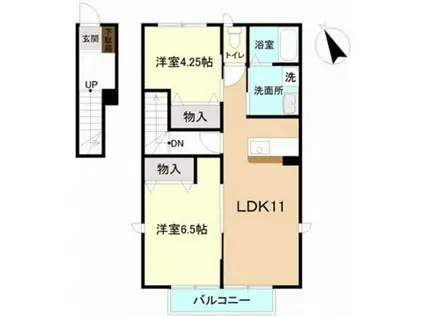 ドレミファ荘II(2LDK/2階)の間取り写真