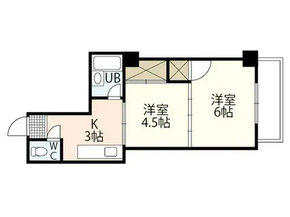 シャトレ・サンニコラ(2K/4階)の間取り写真