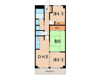 グランドムール松浪303(3DK/3階)の間取り写真