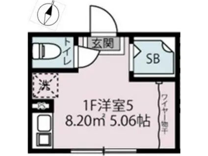 RE東高円寺(ワンルーム/1階)の間取り写真