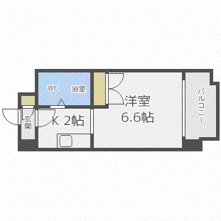 あおばビルN25(1K/6階)の間取り写真