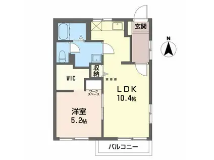 フラワーフレグランス セ(1LDK/2階)の間取り写真