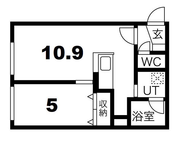 アンビット(1LDK/4階)の間取り写真