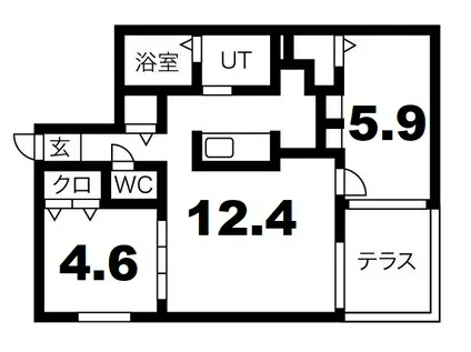 ブランシャールLA PALMA本郷通(2LDK/1階)の間取り写真