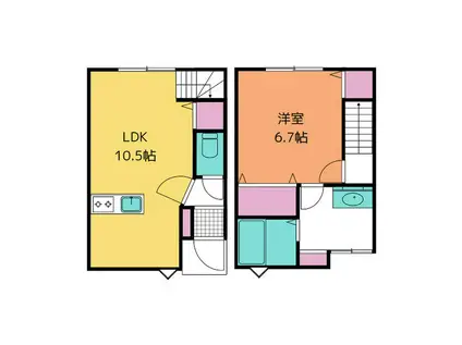D-BOX江尻(1LDK/1階)の間取り写真