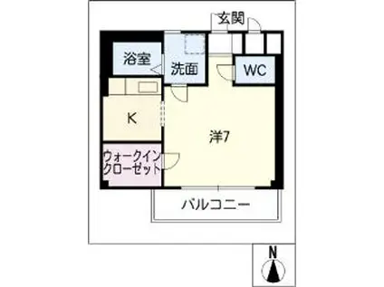 コンフォート太田(1K/2階)の間取り写真