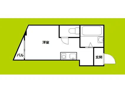 住之江I番館(ワンルーム/2階)の間取り写真