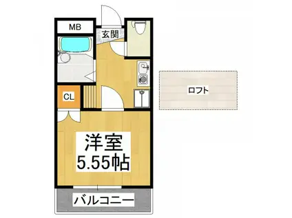 芸大ヒルズマンション(1K/5階)の間取り写真