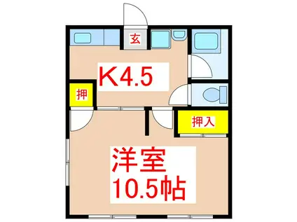 シティハイムことぶき(1K/1階)の間取り写真