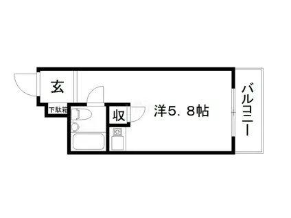 朝日プラザ鴨川II(ワンルーム/3階)の間取り写真