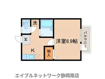 さくらハイツB棟(1K/2階)の間取り写真