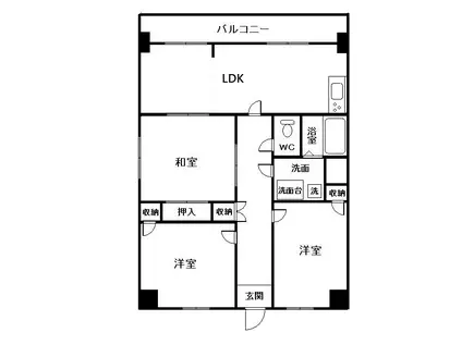 ヒルサイドコートI(3LDK/2階)の間取り写真