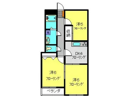 いわさきガーデン(3K/2階)の間取り写真