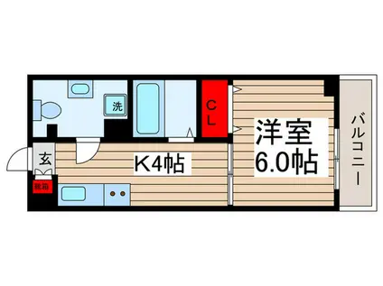 行徳マンション(1K/3階)の間取り写真