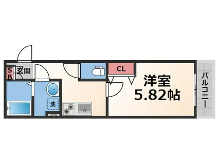 KTIレジデンス徳庵III(1K/3階)の間取り写真