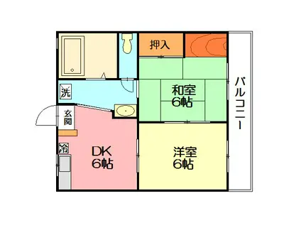 瀬戸マンション(2DK/1階)の間取り写真