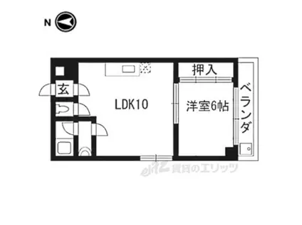 マンションさぬき(1LDK/2階)の間取り写真