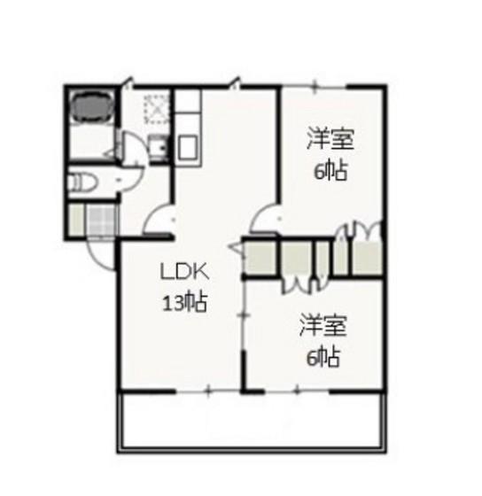 メゾン・タチバナD(2LDK/1階)の間取り写真
