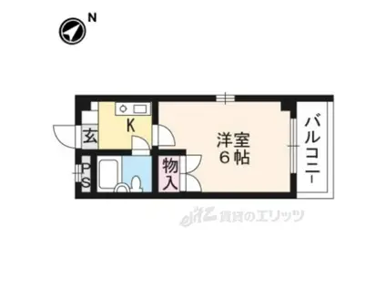 ウエストHILL TAKATSUKA(1K/2階)の間取り写真