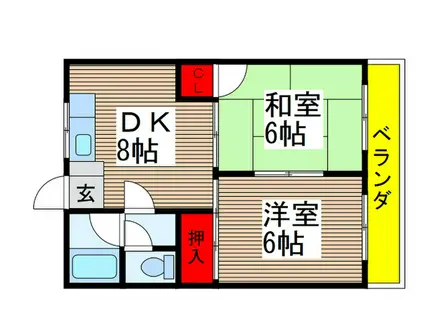 ファインハイツ志木(2DK/2階)の間取り写真