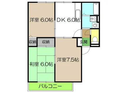 シオン神田II(3DK/2階)の間取り写真
