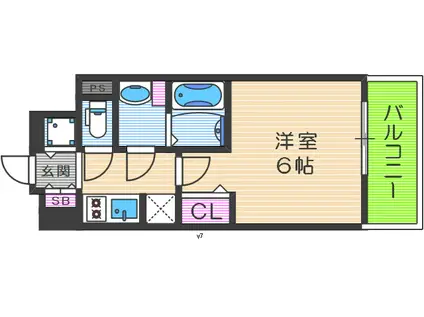 エスリード大阪梅田リュクス(1K/5階)の間取り写真