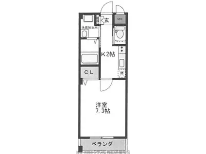 リーブル福島II(1K/1階)の間取り写真