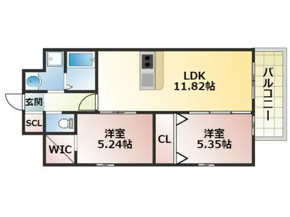 GRANPASEO サウス(2LDK/10階)の間取り写真