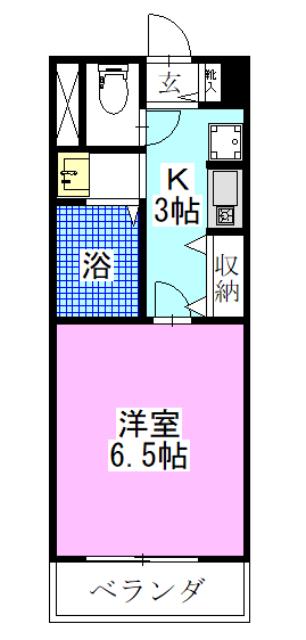 ＪＲ総武線 船橋駅 徒歩5分 4階建 築28年(1K/4階)の間取り写真