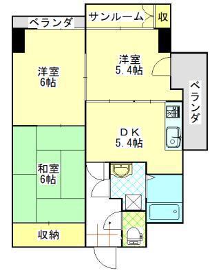 ルーミー730(3DK/4階)の間取り写真