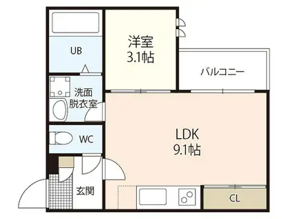 REGALEST COCON MINAMIKANON(1LDK/3階)の間取り写真