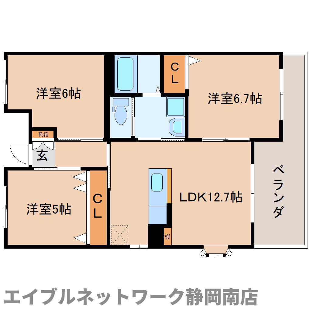 エクセルシオール(3LDK/2階)の間取り写真