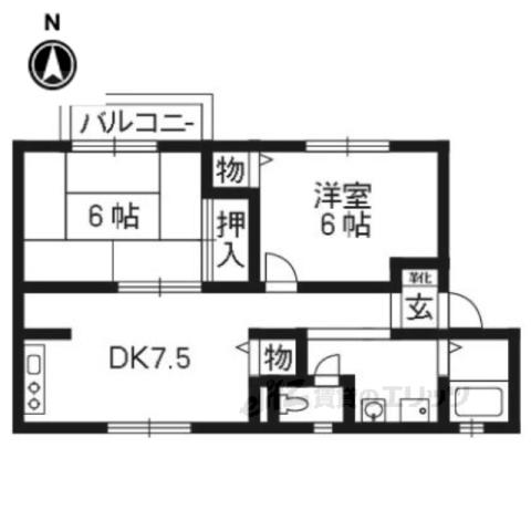 ウインディ彩Ⅱ(2DK/2階)の間取り写真