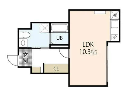  PRIVE広(ワンルーム/1階)の間取り写真