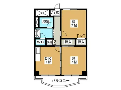 えなんだある菅野(2DK/3階)の間取り写真