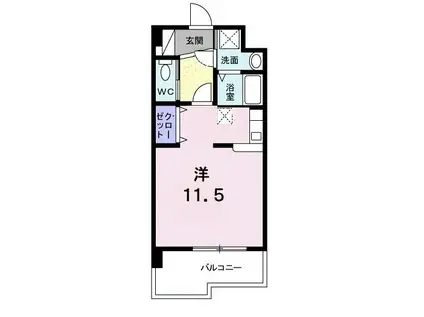ロイヤルヒルズ(ワンルーム/3階)の間取り写真