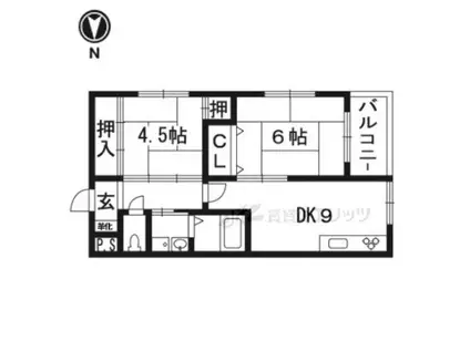 フローレスハイツ(2DK/2階)の間取り写真