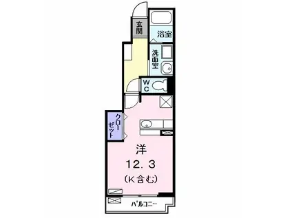 リバ-ス露橋(ワンルーム/1階)の間取り写真