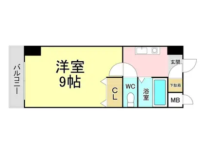 アヴィニール清水(1K/6階)の間取り写真