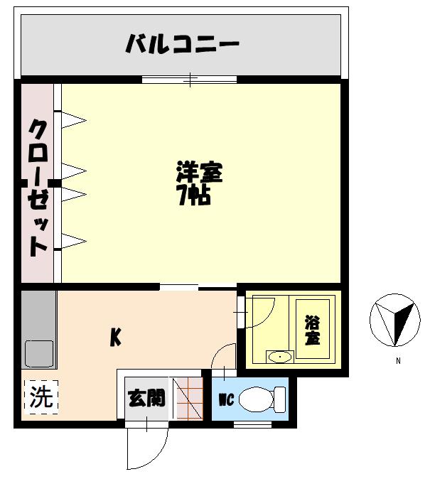 ルミナスコート(1K/1階)の間取り写真