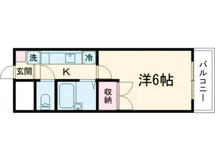 コート・デュ・ローズ(1K/2階)の間取り写真