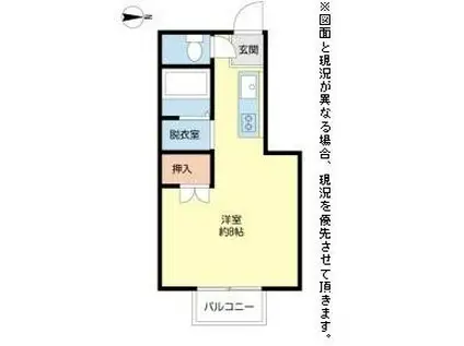 佃コーポ1(ワンルーム/2階)の間取り写真