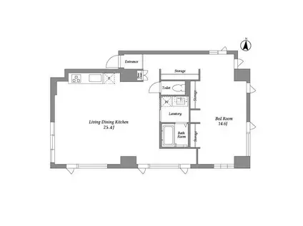 品川港南テラス(1LDK/6階)の間取り写真